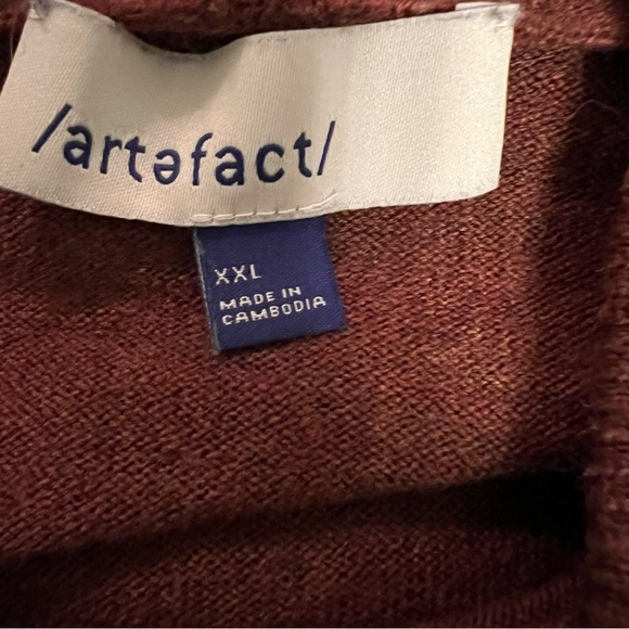 100% Merino Wool rust colored hoodie size xxl - Picture 3 of 7